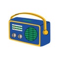 Retro radio. Device for broadcasting information and music Royalty Free Stock Photo